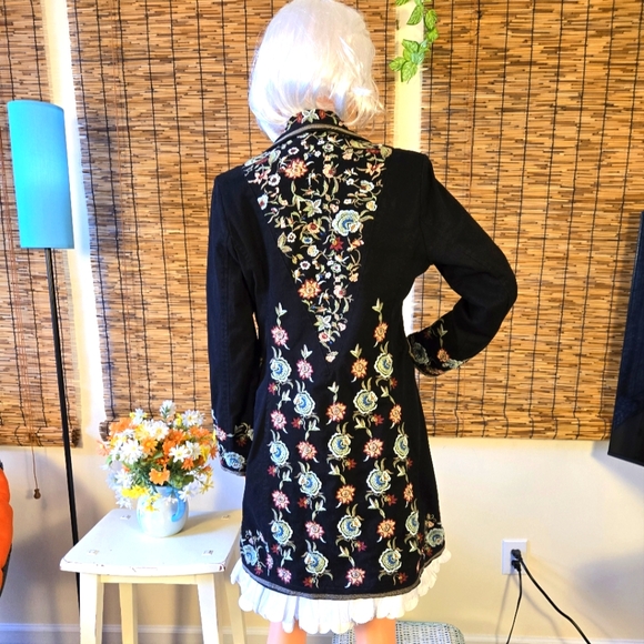 paparazzi Jackets & Blazers - Paparazzi By Biz Floral Embroidered Trench Coat